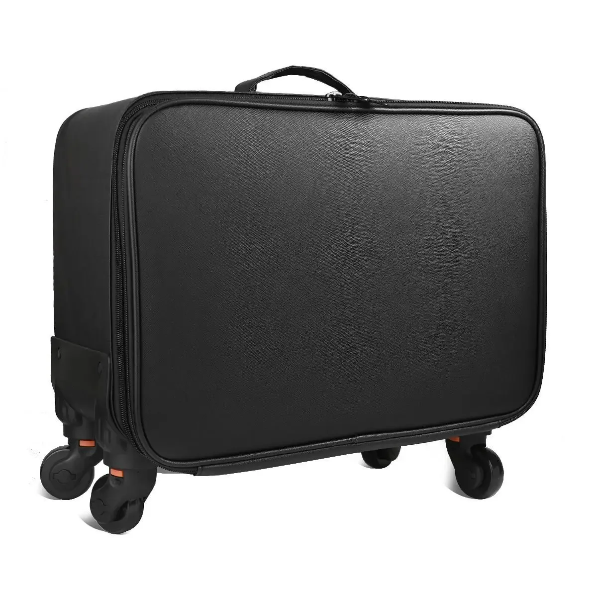 grand étui de maquillage roulant, chariot cosmétique professionnel sur roulettes, organisateur de voyage brodé multicouche pour la beauté