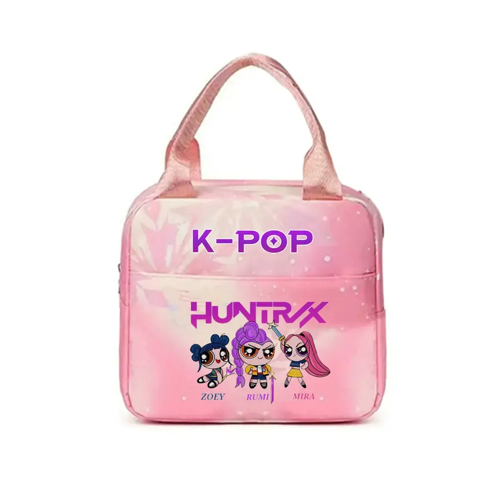 kpop demon hunters office workers avec sac à déjeuner portable isolé de grande capacité, sac à bandoulière à double usage