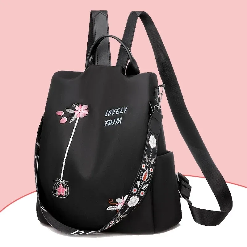 sac à dos oxford étanche pour femmes, sac à dos brodé de grande capacité, sacs de voyage, nouveau sac d'école pour étudiantes, sac à dos décontracté pour dames