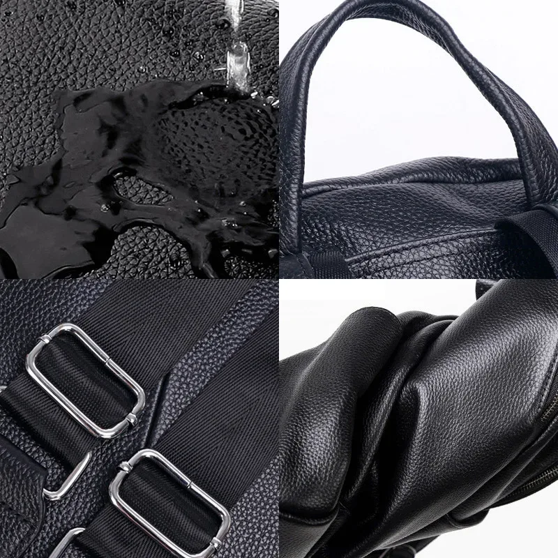zency – sac à dos de voyage en cuir véritable pour femmes, sac d'école de grande capacité, multifonctionnel, adapté aux fichiers a4, sac de haute qualité