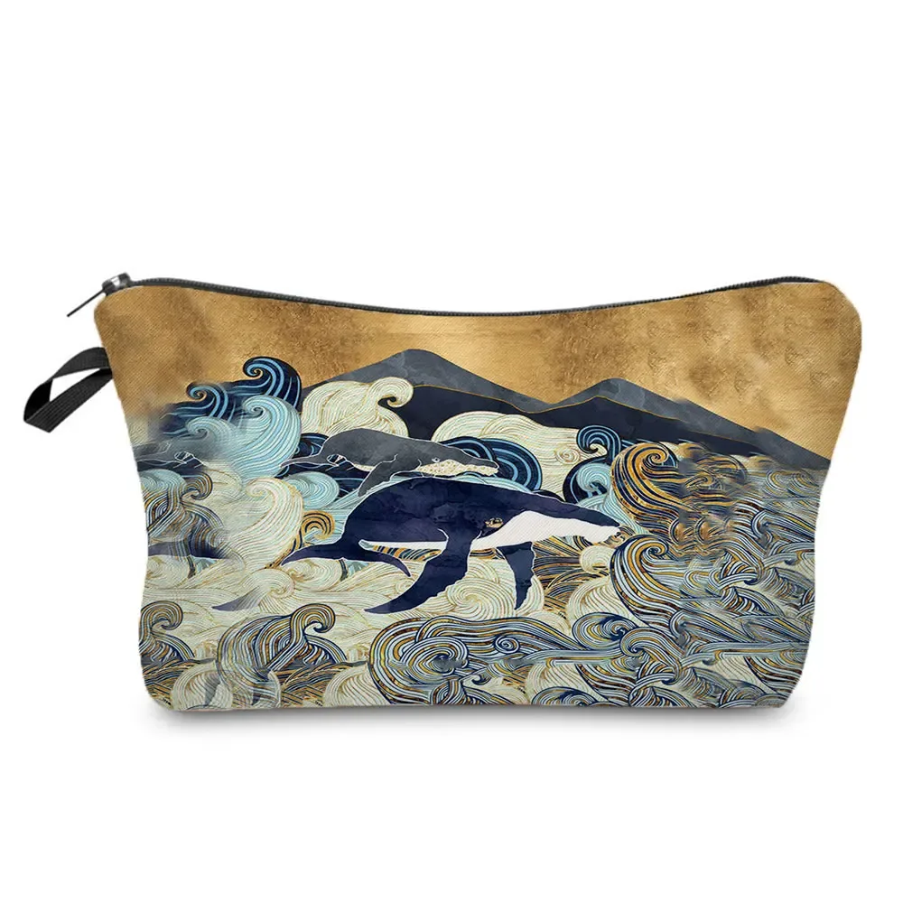 sac de maquillage imprimé grue, sac design japonais ukiyoe pour femmes, sacs à cosmétiques de paysage, étuis à crayons, sac de rangement de haute qualité, offre spéciale
