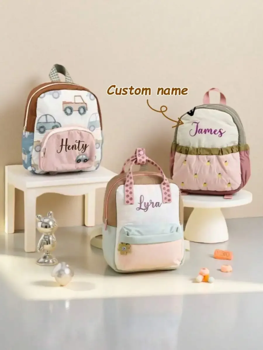 sac à dos mignon brodé avec nom personnalisé, pour l'école, les voyages, léger, grande capacité, cadeau d'anniversaire, de vacances, pour amis