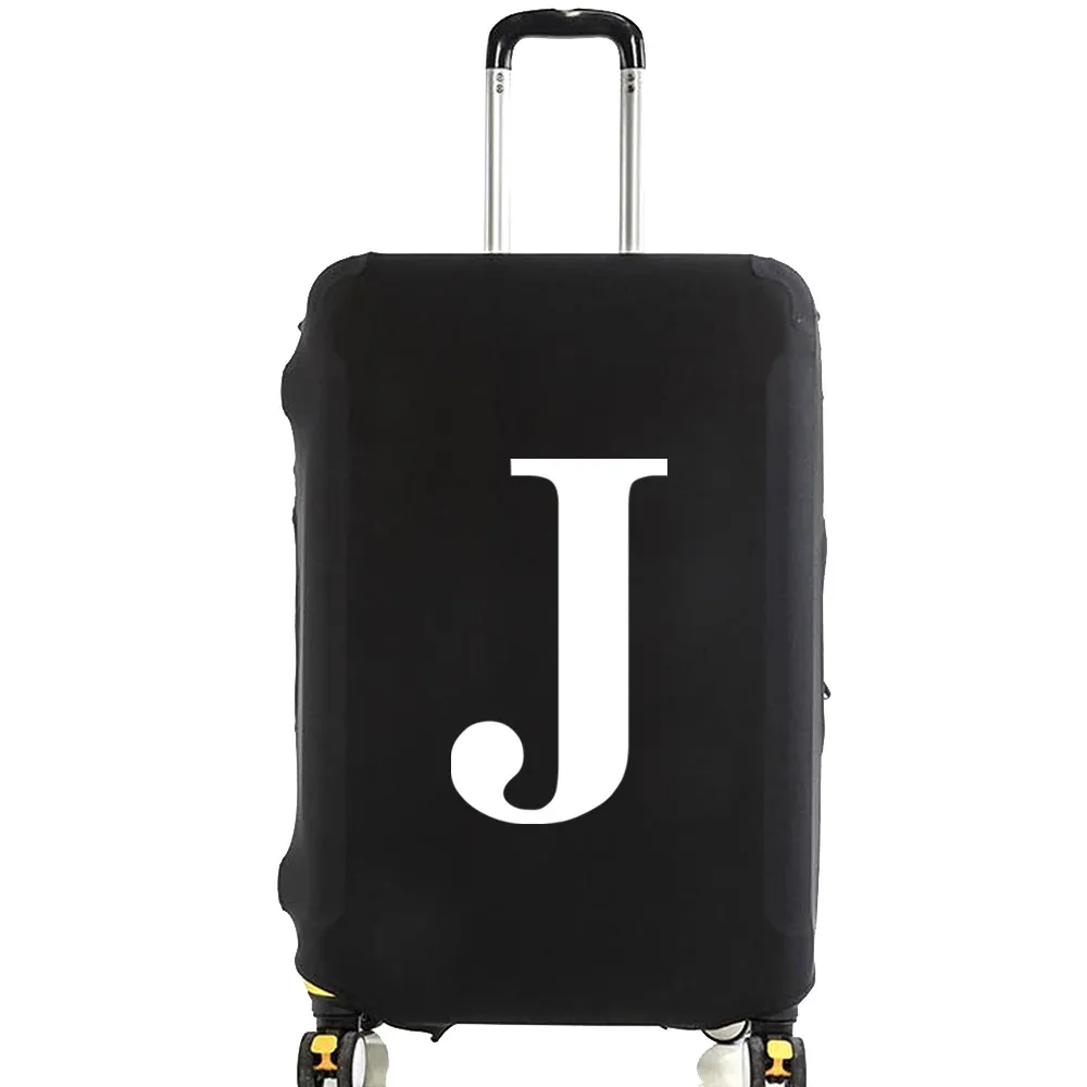 juste de bagage unisexe avec motif de lettre blanche, sacs à poussière élastiques, valise à roulettes, étui à la mode, accessoires de voyage, 18 "-32"