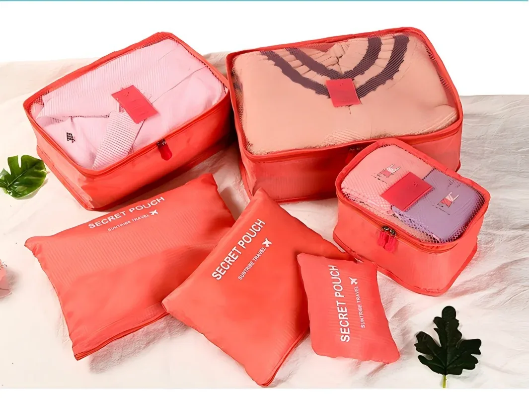 homefish lot de 6 cubes de rangement de voyage en tissu oxford imperméable pour vêtements, chaussures, sous-vê