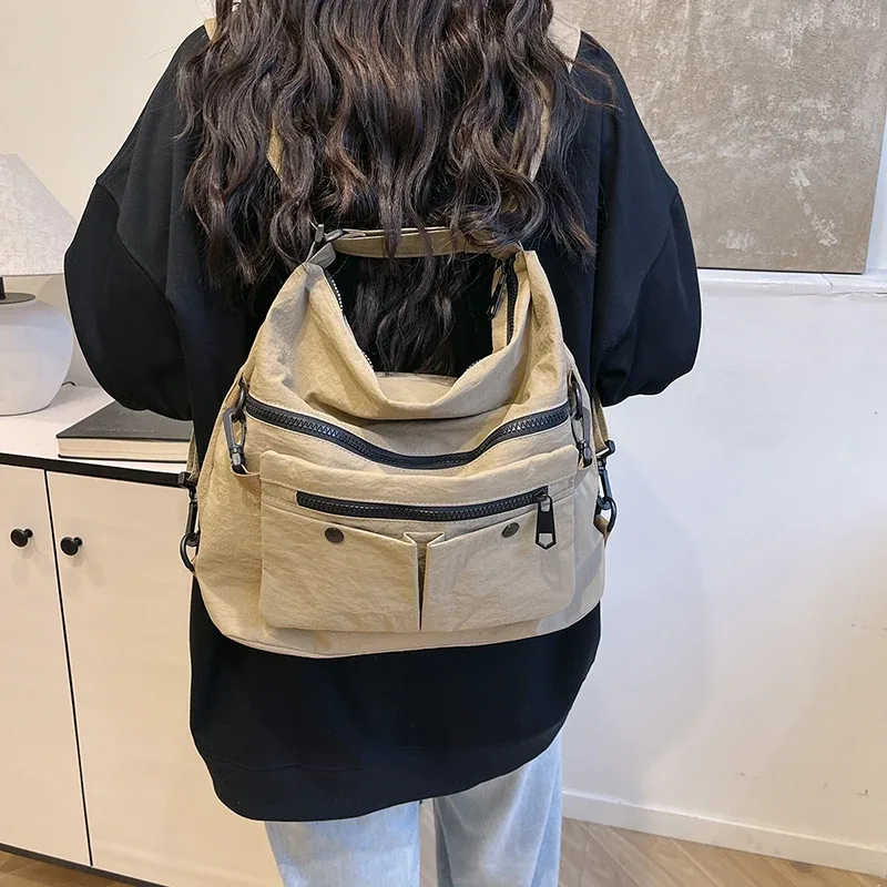 sac à bandoulière en nylon pour femmes, sacoches de grande capacité, fourre-tout de voyage, sac à dos avec sangle pour dames
