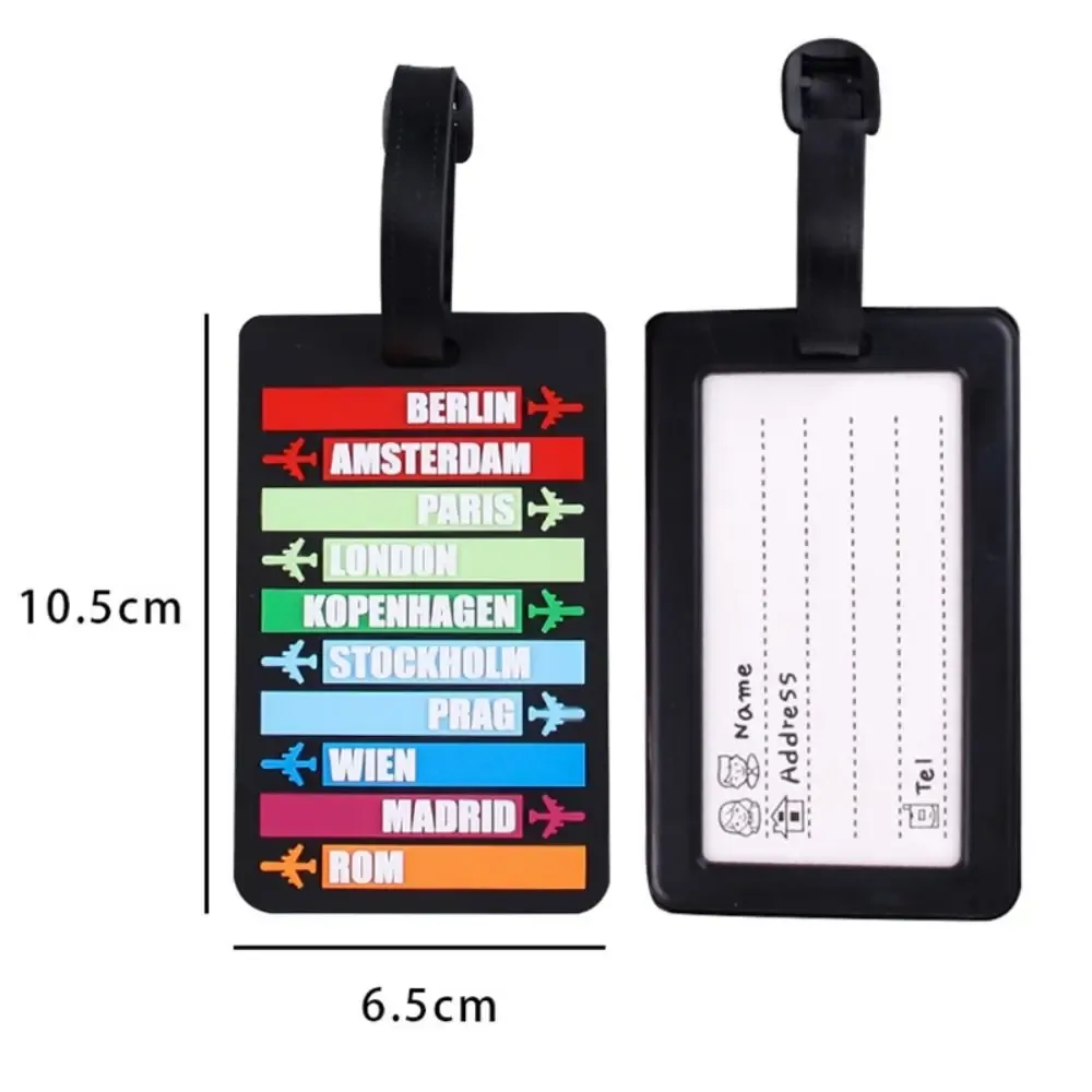 étiquette de bagage en pvc, nom de pays, valise, porte-adresse, nom, étiquette d'identification, étiquette d'embarquement, accessoires de voyage, étiquette de bagage, mode