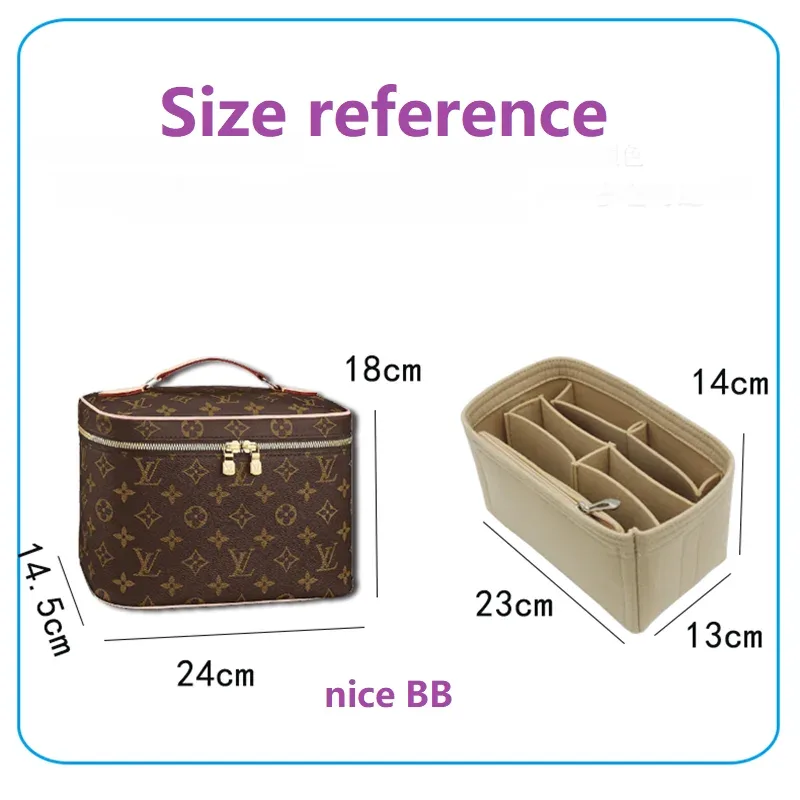 【sac intérieur uniquement】insert d'organisation pour sac lv nice mini nano bb, organisateur, séparateur, protecteur, compartiment, doublure intérieure