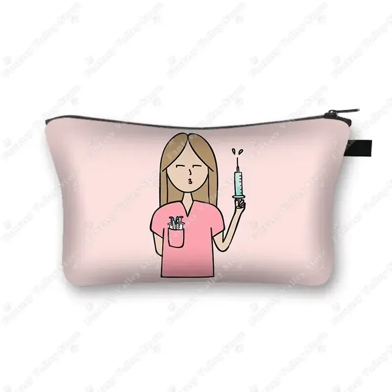 étui à cosmétiques pour médecin et infirmière, stéthoscope médical, seringue, trousse de toilette, organisateur, sacs à cosmétiques pour femmes, trousse de maquillage pour hôpital ecg
