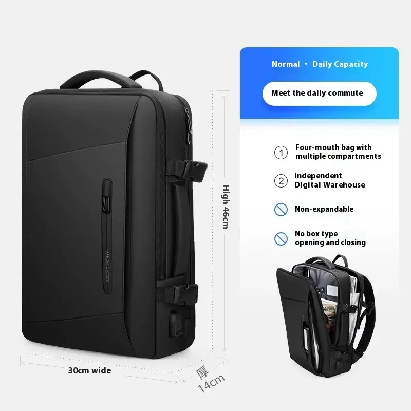 mark ryden 17 pouces sac à dos pour ordinateur portable imperméable homme sac usb recharge multicouche espace voyage homme sac anti-vol mochila