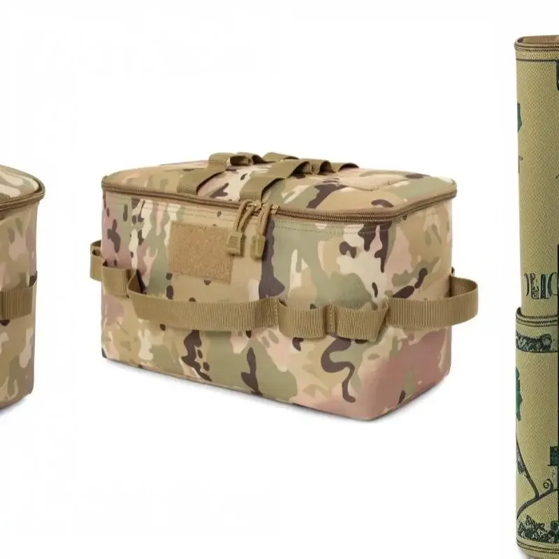 sac de rangement de grande capacité pour le camping en plein air - sac à outils pour clous de sol avec kit d'ustensiles de cuisine de pique-nique et organisateur de cartouches de gaz