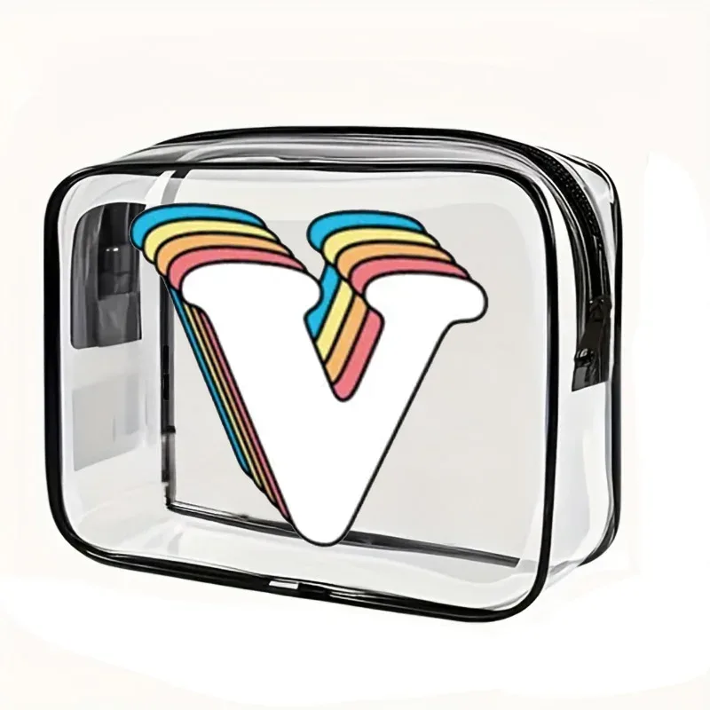bouquet a-z sac de rangement de voyage sacs à cosmétiques étuis transparents imperméables en pvc sac de lavage en plastique à fermeture éclair de grande capacité portable