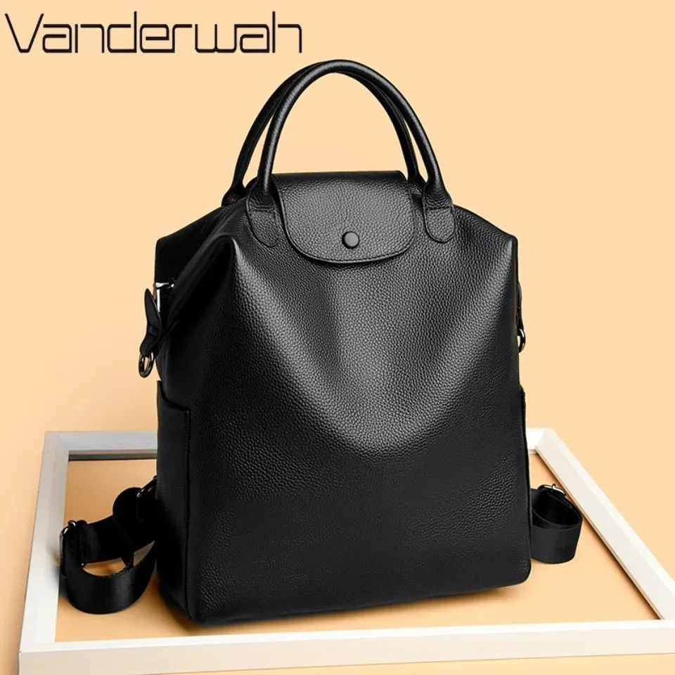 Sac à dos pour femme en cuir de vache véritable à 100%, grande capacité, sac à dos d'école, sac à dos décontracté pour femme, sac à dos de voyage pour filles