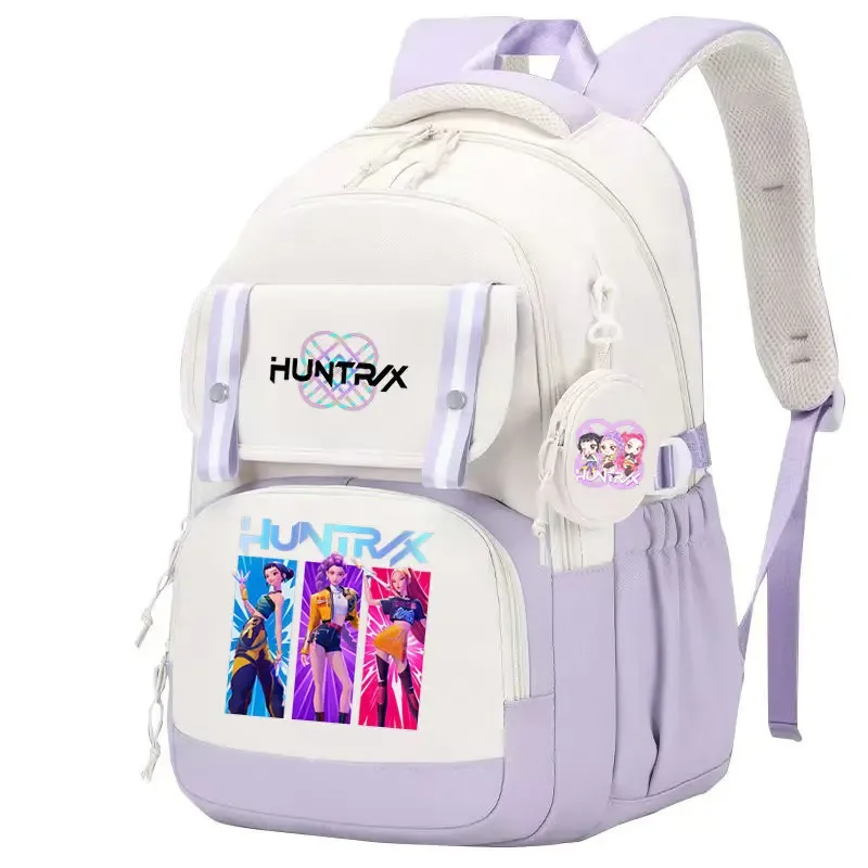 mochila kpop demon hunters – sac à dos imprimé léger, cartable pour fille, sac de voyage décontracté pour les déplacements