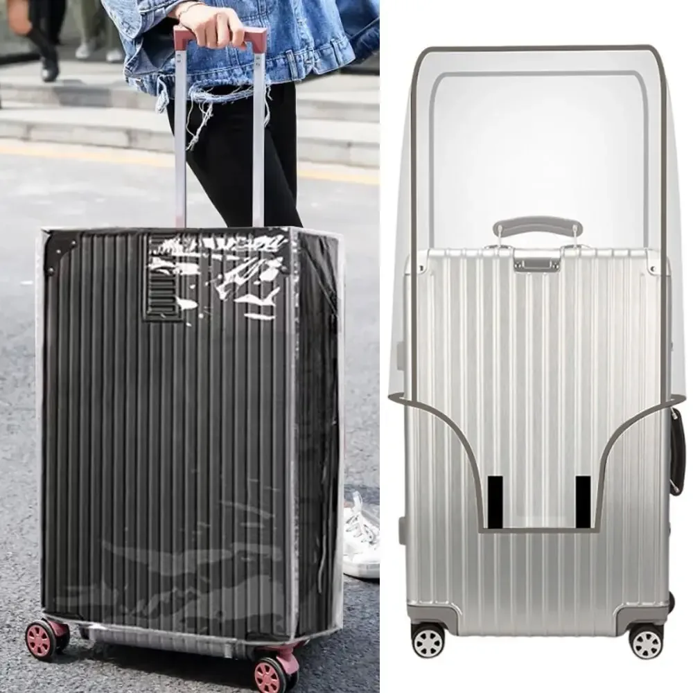 housse de protection pour bagages de voyage de 16 à 28 pouces, en pvc, imperméable, anti-poussière, transparen