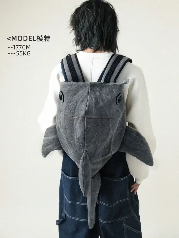 sac à dos en forme de requin baleine, sac de voyage durable de grande capacité pour femmes et hommes, mignon sac à dos de dessin animé de rue en plein air, cartable d'étudiant