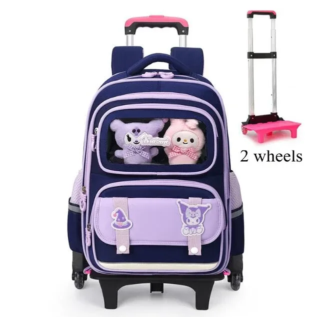 sac à dos à roulettes pour élèves du primaire, cartable à roulettes pour enfants, sac à dos d'école pour filles avec roulettes pour garçons