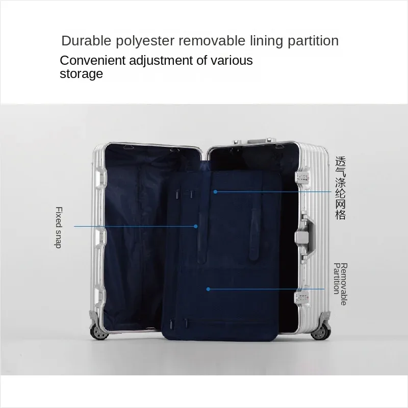 valise en alliage d'aluminium et de magnésium 100%, bagage métallique extra large, grande capacité, valise de voyage épaisse de 30 pouces, bagage de 32 pouces