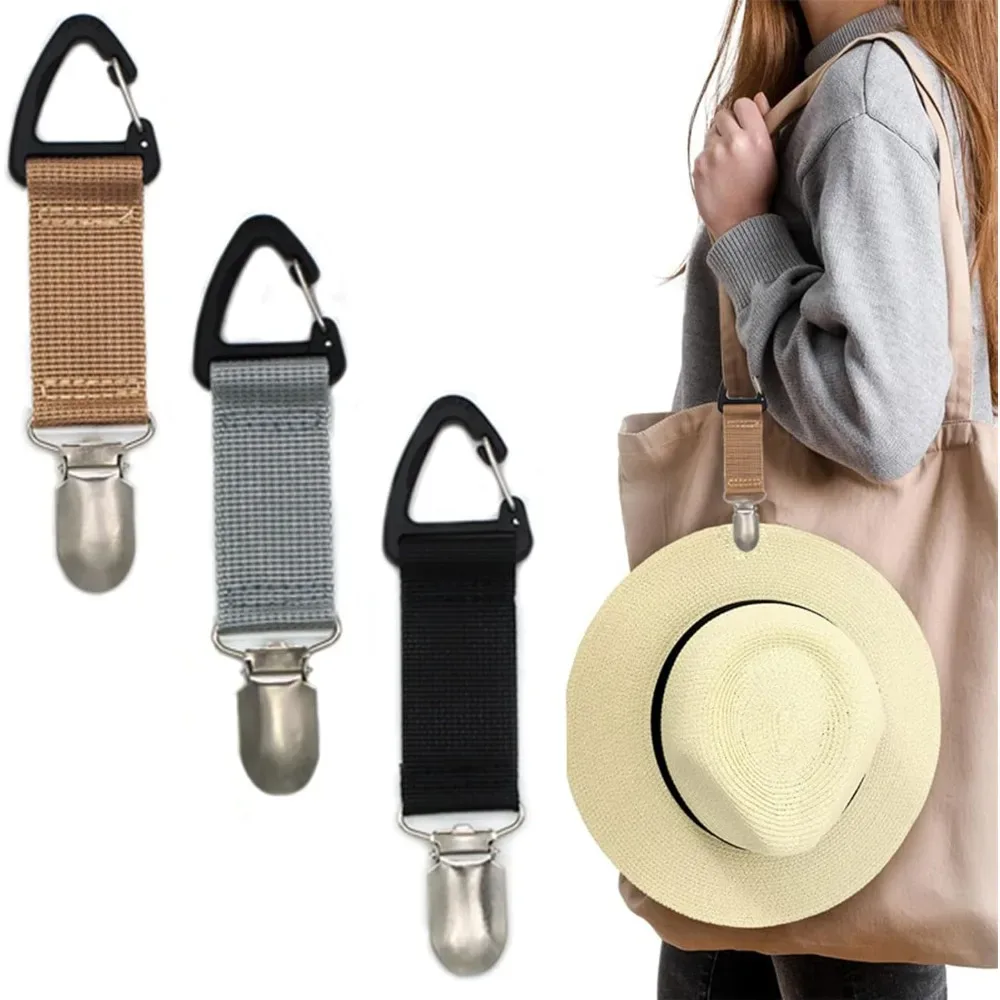 1 pince à chapeau pour femme, pour accrocher sur sac, sac à main, sac à dos, bagages, pour enfants et adultes, accessoires de camping en plein air