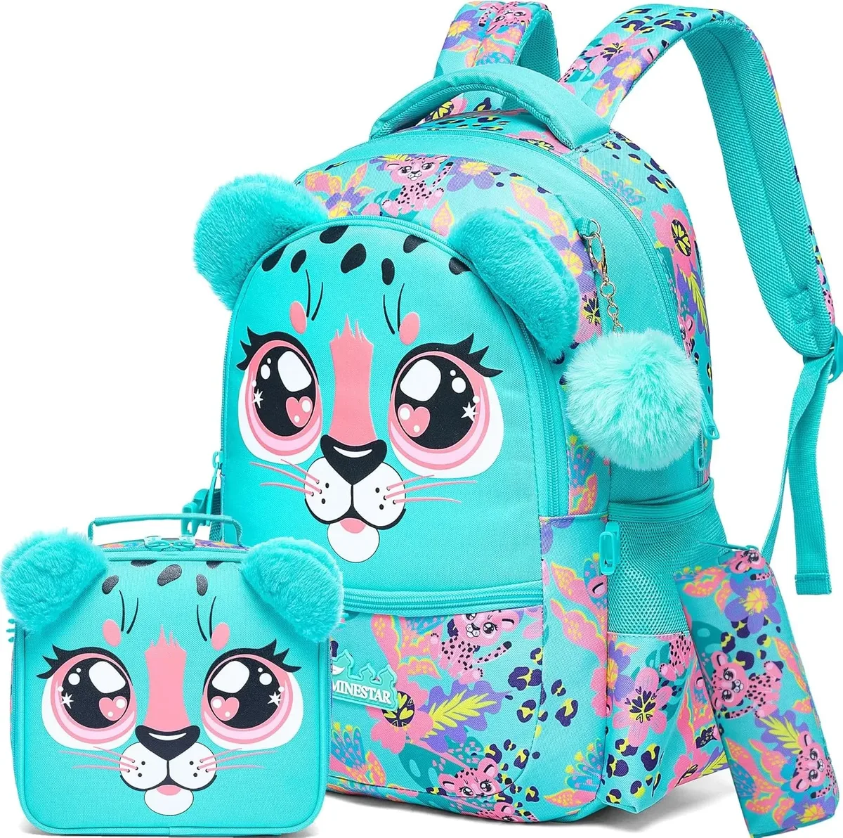 sac à dos scolaire mignon pour filles, sac à bandoulière pour enfants avec boîte à lunch isotherme, sac à dos décontracté pour étudiants, cadeau de rentrée scolaire