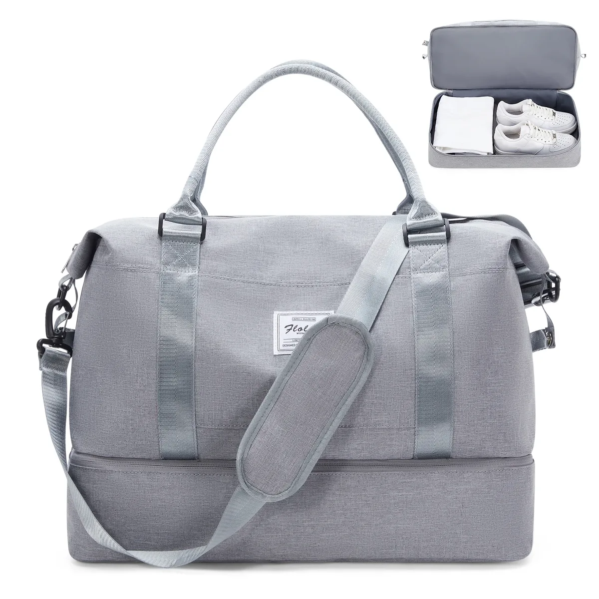 sac fourre-tout de voyage, sac à main léger avec compartiment à chaussures, sac à bandoulière de grande capacité, sac de voyage de cabine, sac de sport