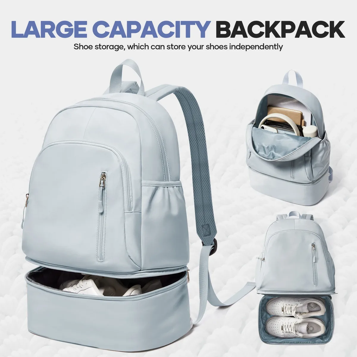 Sac à dos de sport pour femmes et hommes, sac à dos de sport avec compartiment à chaussures, sac à dos de voyage pliable, sac de Sport étanche pour la natation, le Yoga