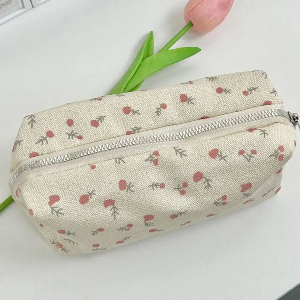 sac à stylos à imprimé floral mignon, trousse à crayons multifonctionnelle de grande capacité, sac de papeterie, cadeau