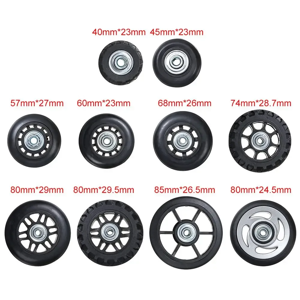 roues de remplacement universelles, pièces de valise, essieux de remplacement durables, kit d'outils de réparation de roulettes, roulette silencieuse avec vis, 2 pièces