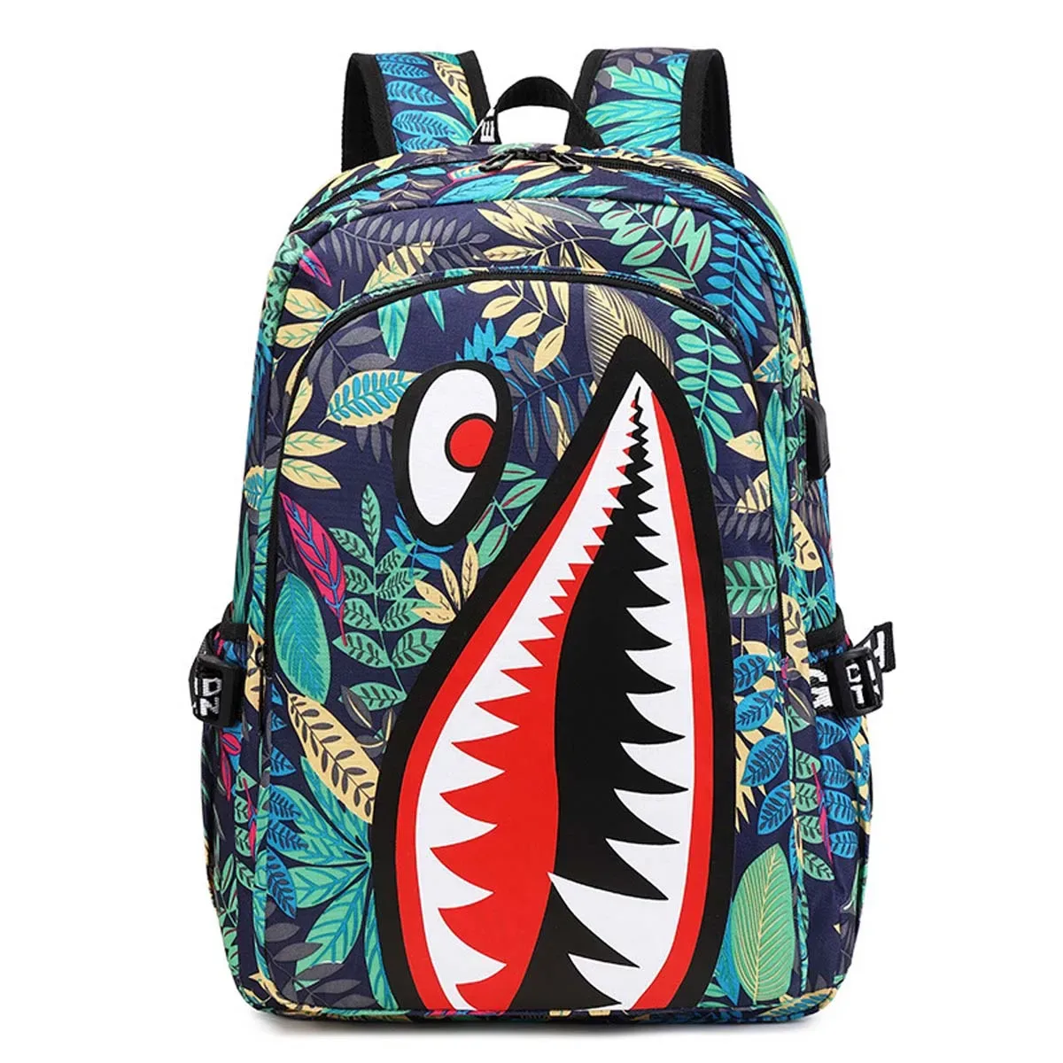 sac à dos pour enfants de l'école primaire, motif requin, grande capacité, léger, simple, sac à dos de dessin animé