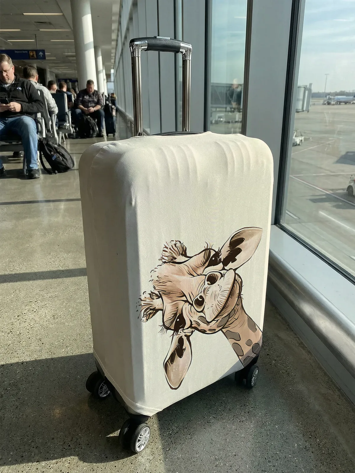 housse de bagage imprimée girafe inclinée de style dessin animé, adaptée aux bagages de 18 à 32 pouces, protec
