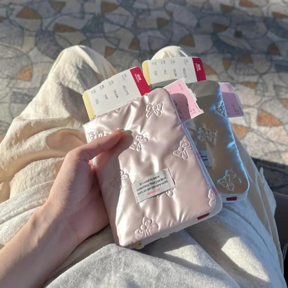 housse de passeport créative rose argentée en pu, multifonctionnelle, pour certificats, accessoires de sac de passeport, porte-cartes avec nœud papillon