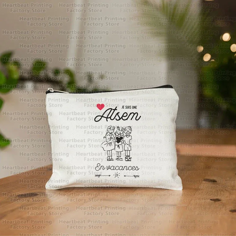 pochette à cosmétiques imprimée maîtresse de remerciement français, trousse de toilette, trousse de maquillage pour femme, sac de rangement portable, meilleur cadeau pour enseignant