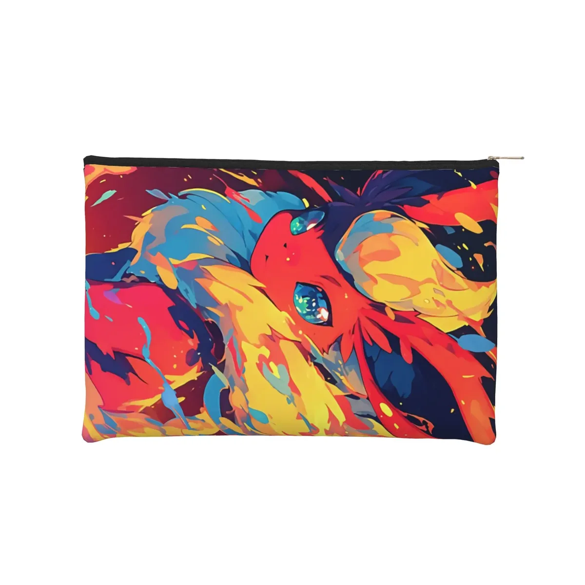 pochette pliable mignonne sur le thème de l'anime pokemon eevee eeveelution, trousse de maquillage, trousse de toilette avec fermeture éclair, pochette cosmétique de voyage