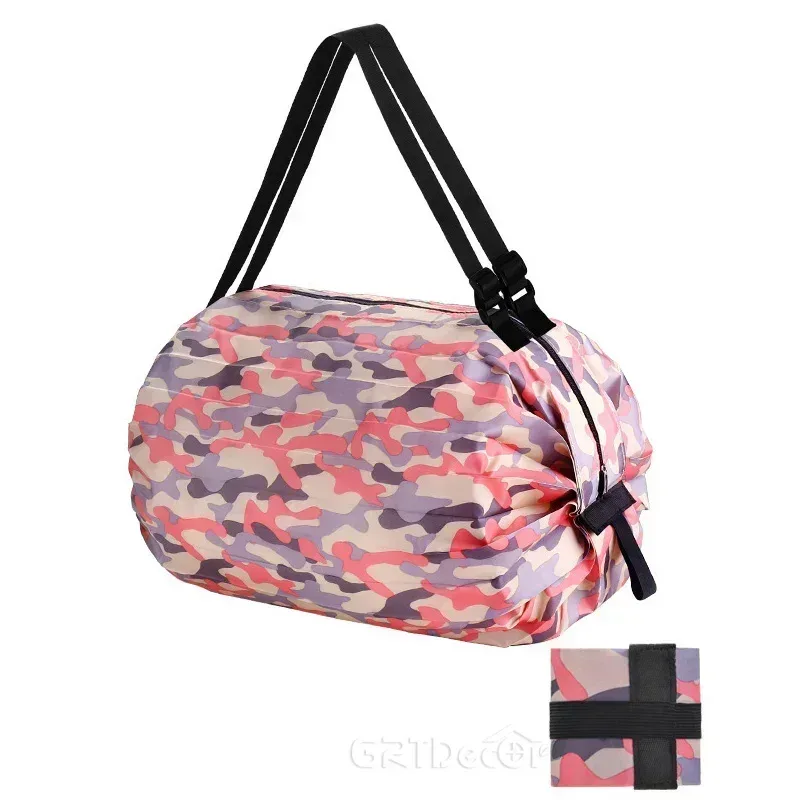 sac de shopping pliable pour femmes, fourre-tout de grande capacité, organisateurs de voyage en nylon, sacs de shopping portables à fermeture éclair pour marché