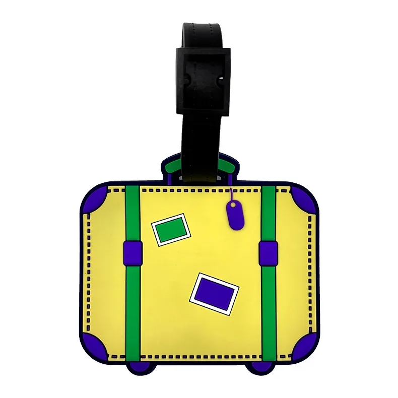 nouvelles étiquettes de bagages créatives en pvc, étiquette de valise, étiquettes de bagages mignonnes de dessin animé vérifiées dans les étiquettes anti-perte, accessoires de voyage de vacances