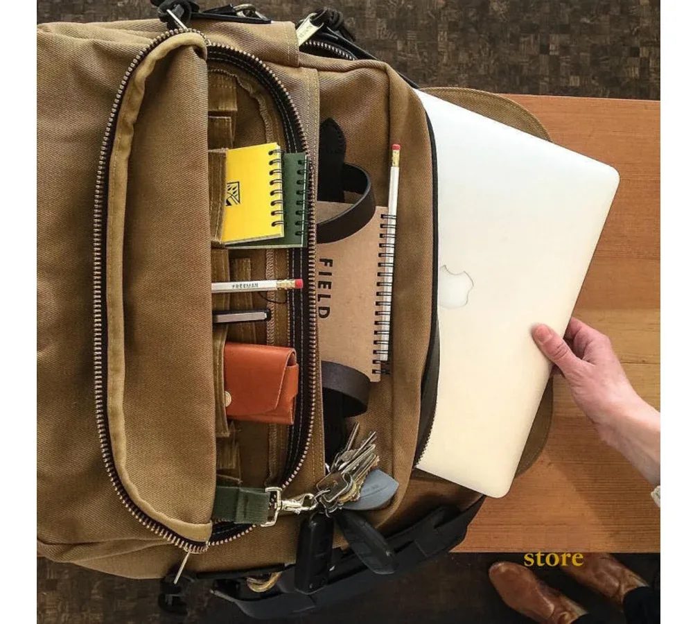 taille-brando – sac à bandoulière en toile et cuir, 22oz, ykk, avec fermeture éclair, pour ordinateur portable, business, 70258
