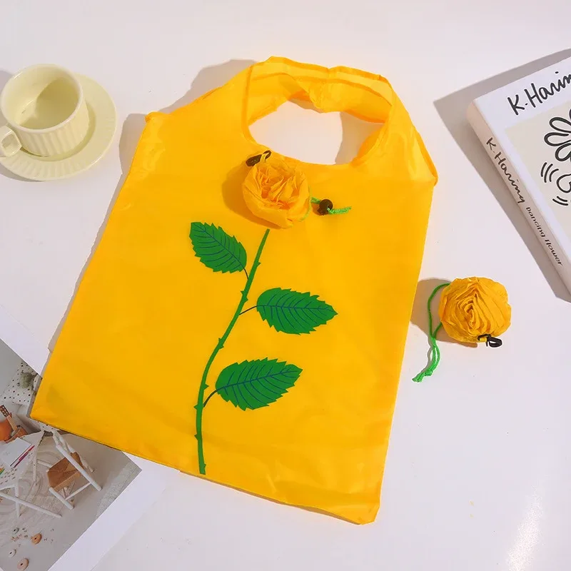 sac fourre-tout pliable rose design, sac de courses de voyage portable de grande capacité, pochette de rangement légère et durable.