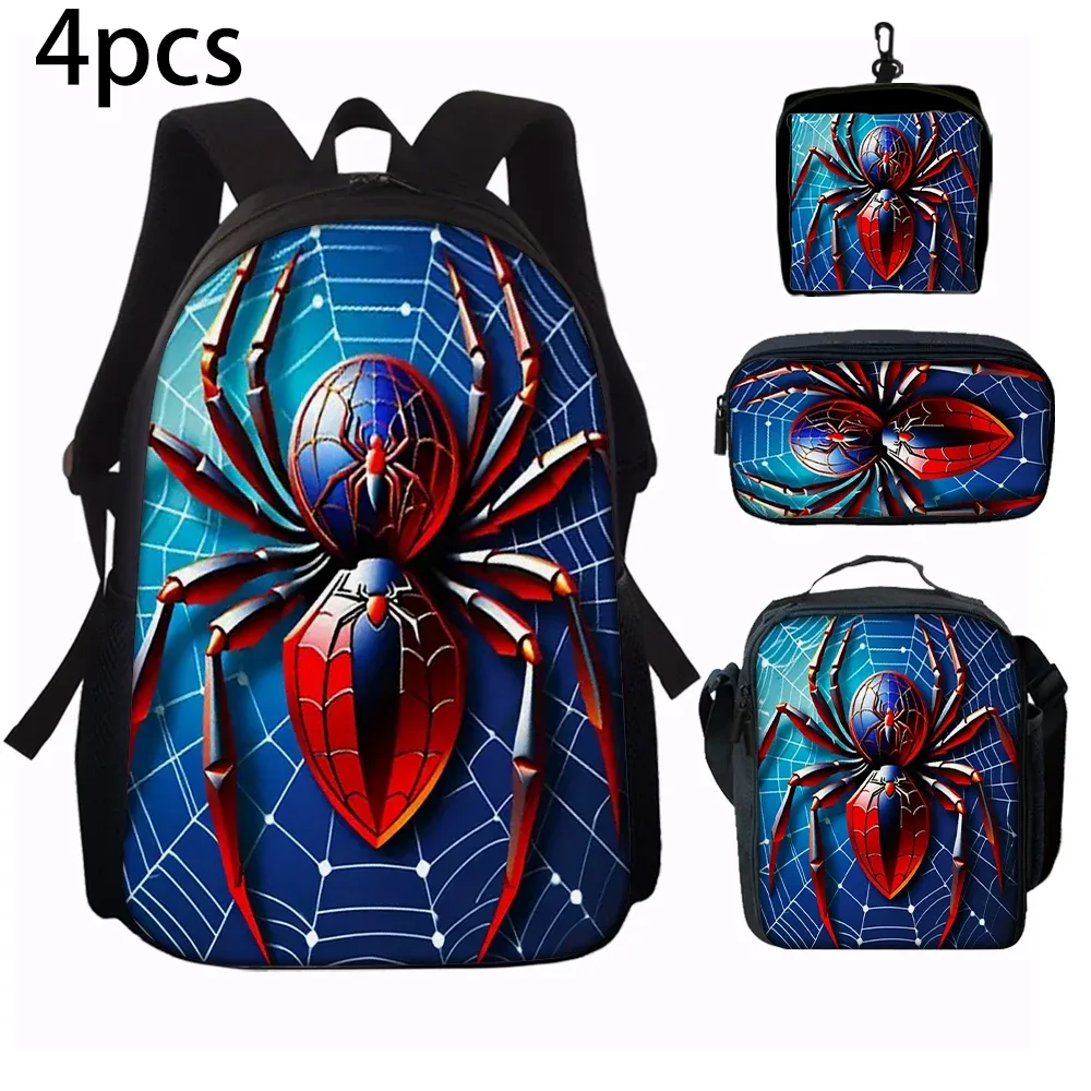 ensemble de sacs à dos imprimés araignée 1/2/3/4/5 pièces | parfait pour l'école et les déplacements quotidiens