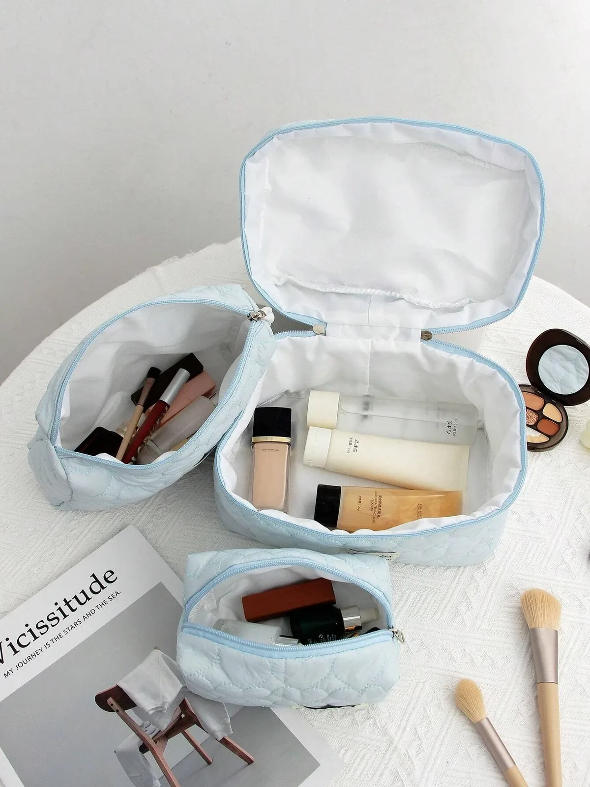 trousse de maquillage douce en forme de cœur, sac à cosmétiques décontracté, cubes d'emballage portables de vacances, voyage pour femmes, cadeau de printemps et d'été, sac de soins de la peau