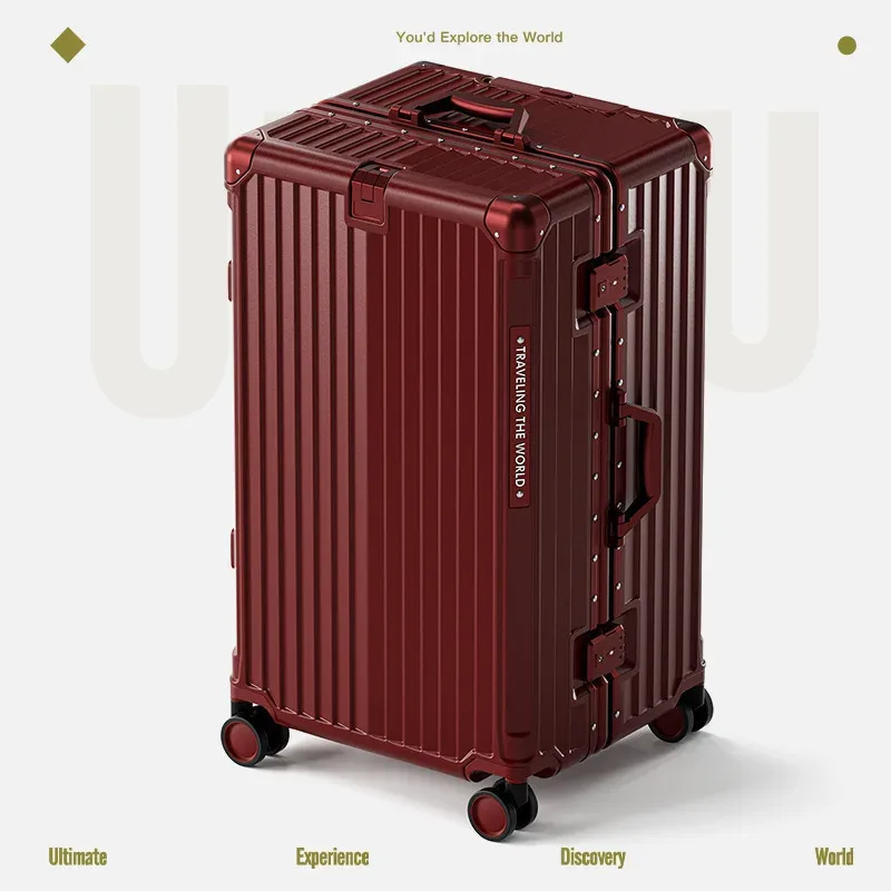 valise multifonctionnelle grande capacité 30 pouces, cadre en aluminium robuste et épaissi, valise de voyage à roulettes, bagage extra large