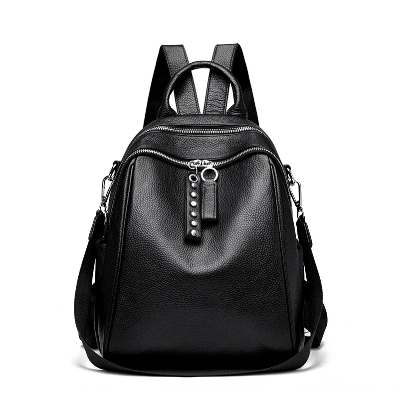 sac à dos en cuir véritable pour femmes, sac à dos décontracté pour filles, sac à dos pour dames, sacs à dos de voyage de grande capacité, sacs à dos en peau de vache