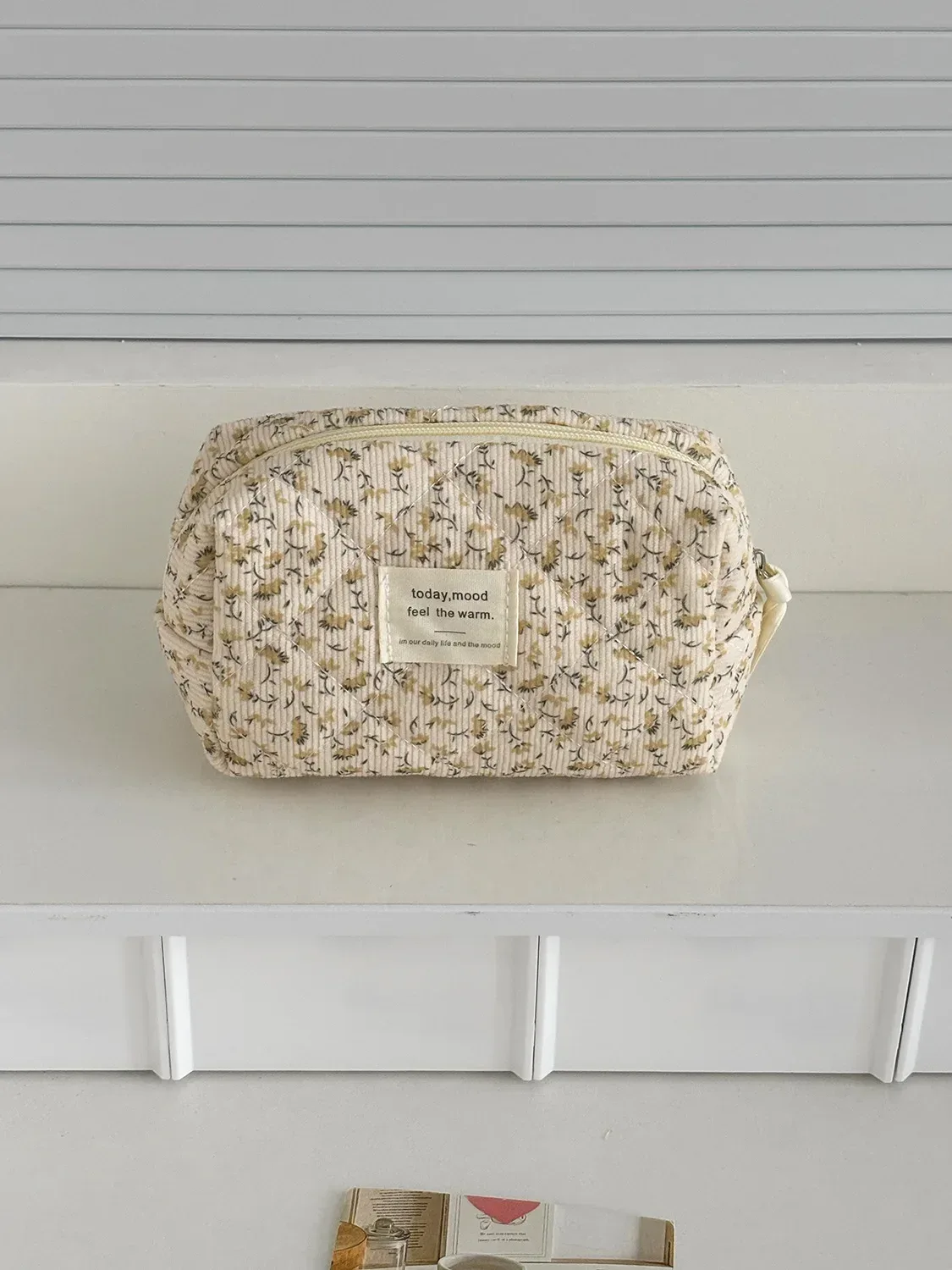 sacs de rangement cosmétiques vintage en velours côtelé pour femmes, sacs à main de voyage rétro portables pour dames, trousse de maquillage simple pour femme, sac à main d'embrayage