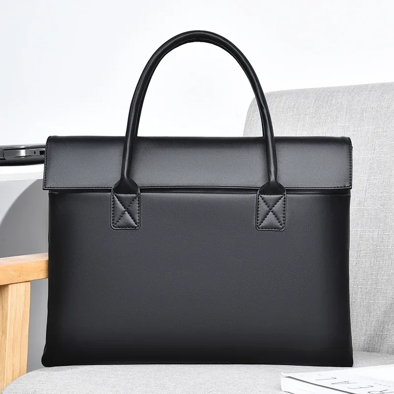 Sac pour ordinateur portable de 14 pouces unisexe léger sac d'ordinateur de banlieue d'affaires résistant à l'eau porte-documents pour femme en PU cadeau de vacances essentiel