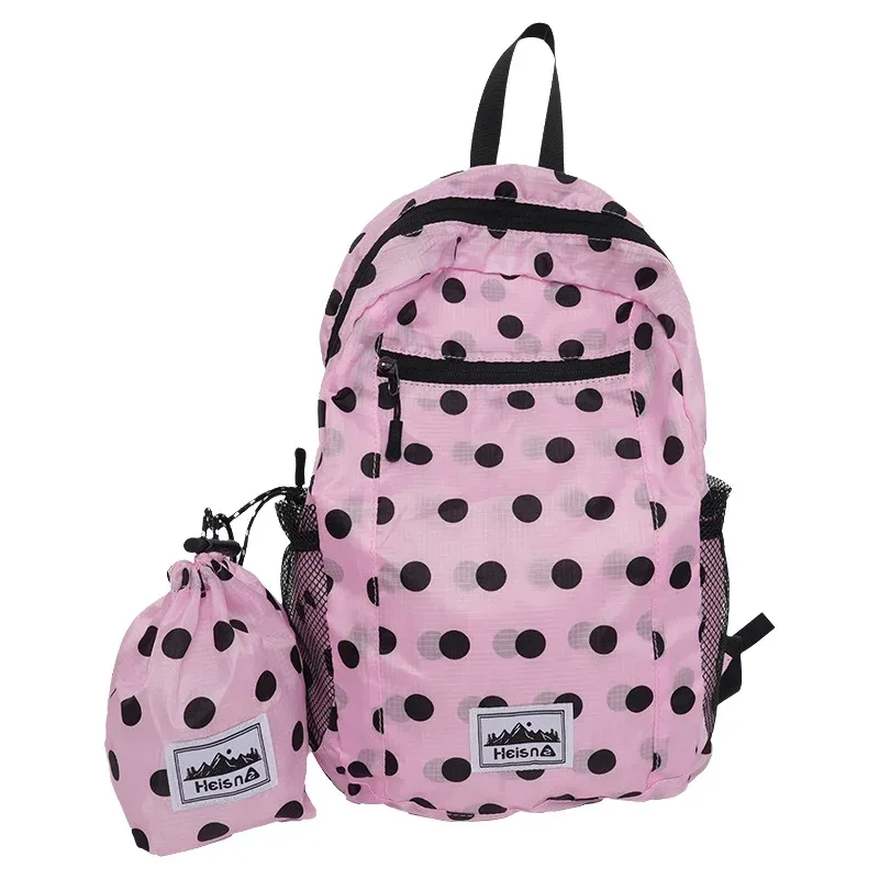 sac à dos décontracté à pois pour femme, idéal pour les voyages, le sport en plein air, l'escalade, le transport quotidien et les loisirs