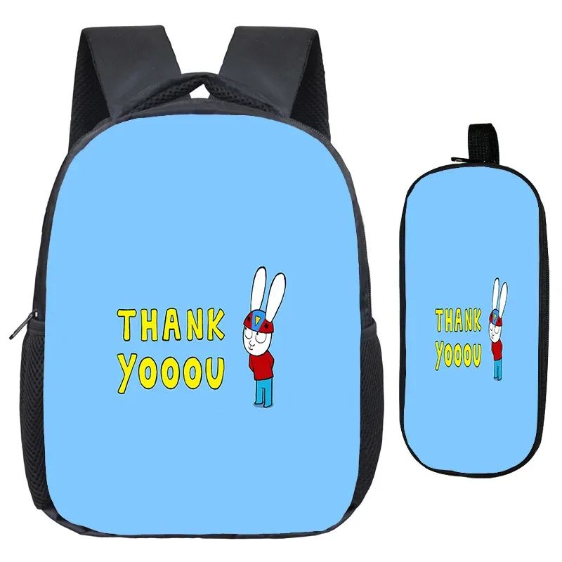 sac à dos simon super rabbit, trousse à crayons 2 pièces, sacs à dos décontractés pour garçons et filles, sac à dos personnalisé pour étudiants, sac de retour à l'école pour enfants, mochila