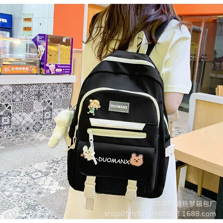 sac à dos simple grande capacité pour lycéens, sac à double bandoulière pour collégiens, petit public du collège, école primaire