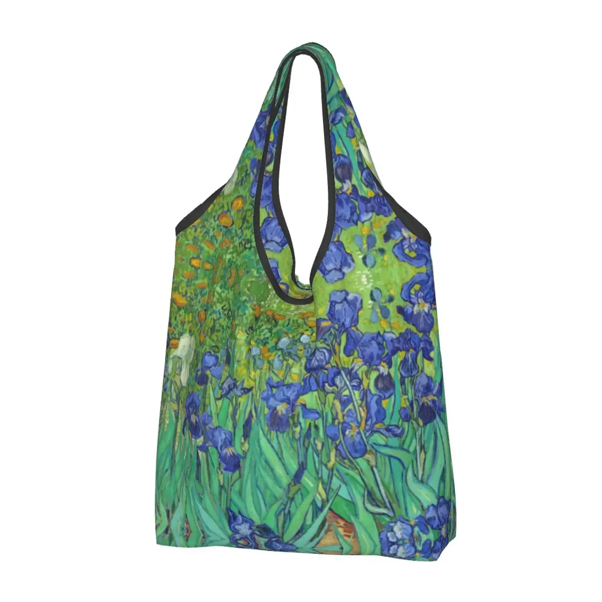 sac fourre-tout portable personnalisé drôle 73 terrasse la nuit, peinture de vincent van gogh, sac d'épicerie initié