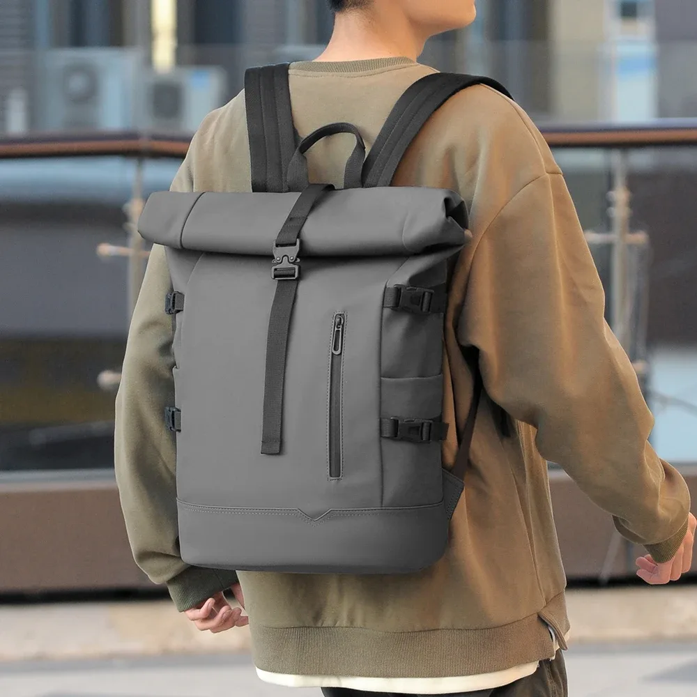 sac à dos d'extérieur imperméable et durable, haut en rouleau, à la mode, décontracté, pour randonnée, voyage, hommes et femmes, trajet quotidien