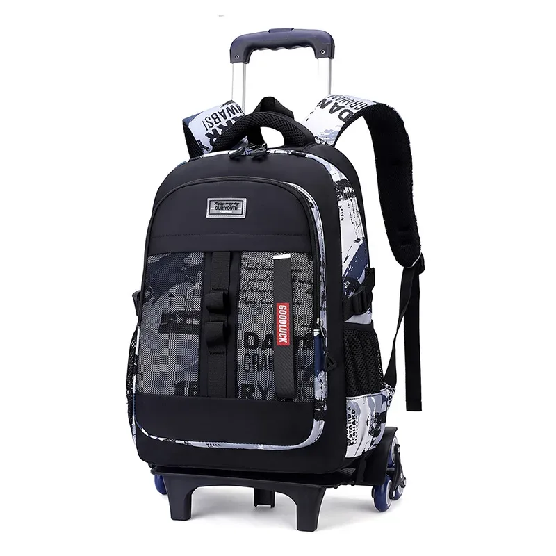sac de chariot d'école pour adolescents garçon enfants étudiant sac à dos roulant sac d'école avec roues sac à dos à roulettes de voyage sacs de livre