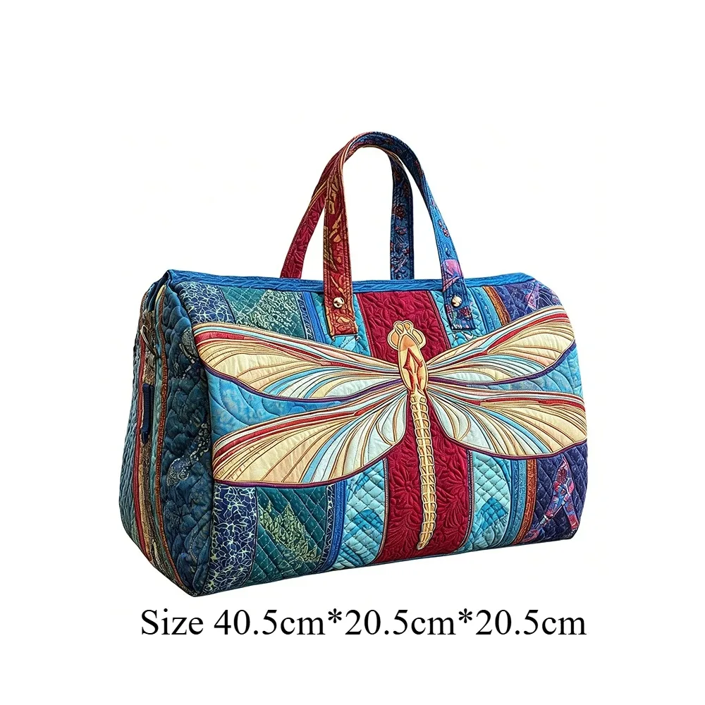 sac de voyage matelassé 3d dragonfly pour femme, sac de week-end, sac de sport, sac de transport artistique, bagage à main, article personnel