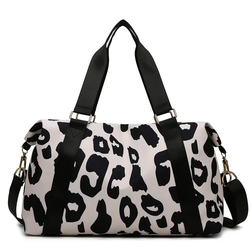sac de voyage à main pour femmes, en nylon imprimé animal, grande capacité, sac de sport, de sport, de week-end, de nuit, bagage à main